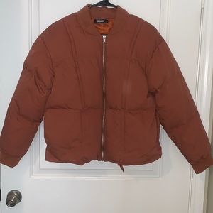 Missguided rust puffer jacket